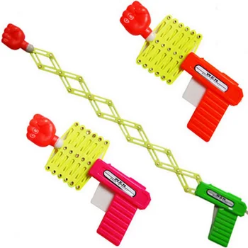 

2pcs/lot Funny Punch Gun Magic Tricks Toys Elastic Telescopic Gun Kids DIY Manual Toys For Children and adult