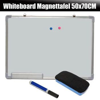 

NEW 500x700MM Magnetic Whiteboard Writing Board Double Side With Pen Erase Magnets Buttons For Office School