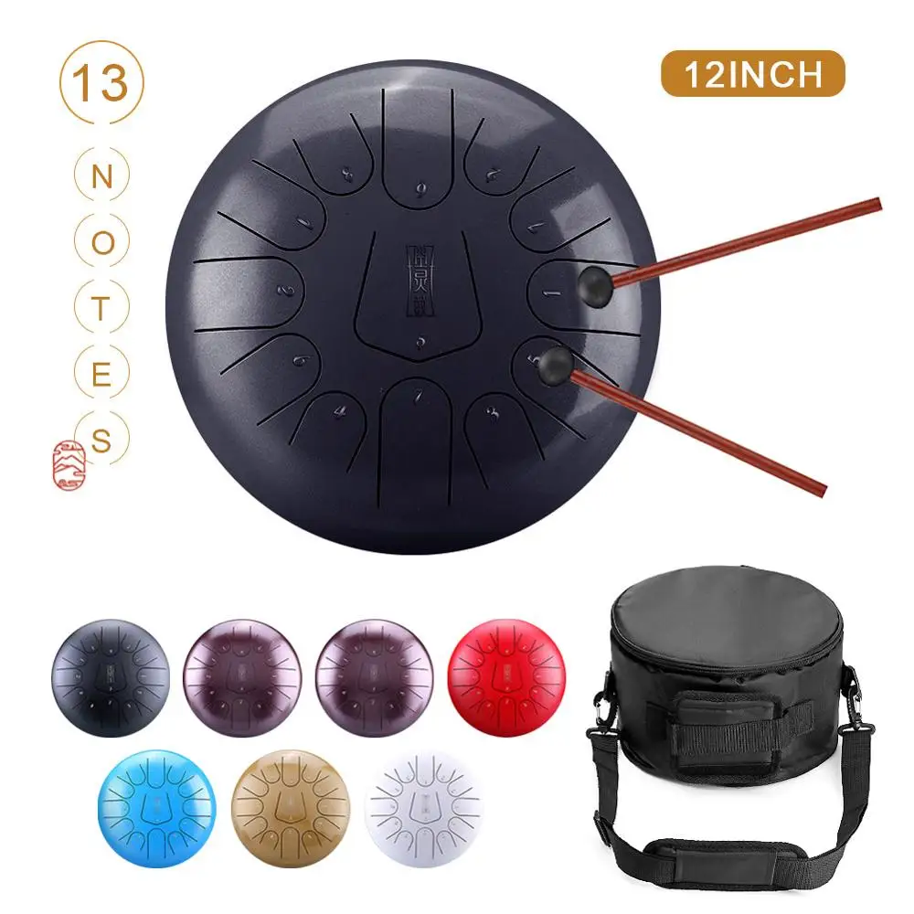 12 дюймов Сталь язык барабан Handpan ручной Барабаны крупных 13 Notes Tankdrum с сумкой в комплекте