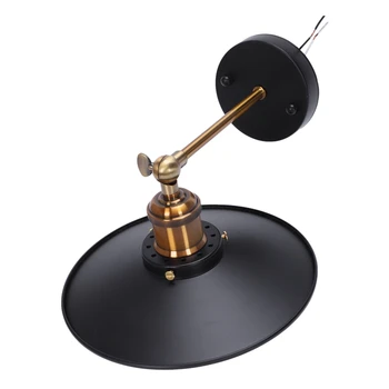 

New Set of 2 Black Retro Industrial Vintage Wall Lamp / Pendant Light Ceiling Lamp - Antique Finish Brass Arm with Metal