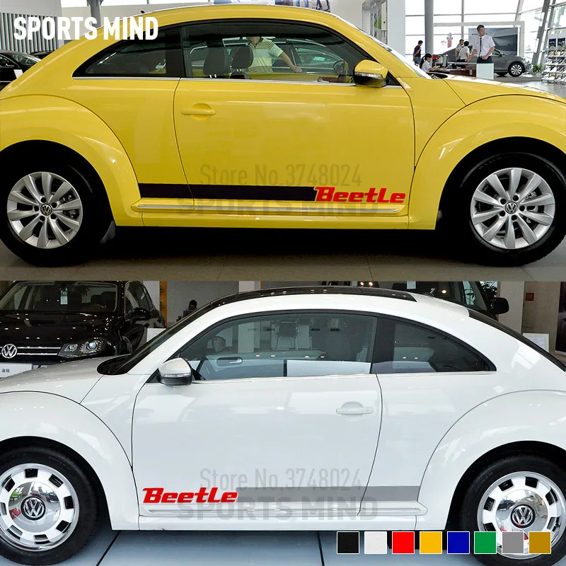 5 пар виниловая наклейка на автомобиль для Volkswagen Beetle R-line TSI новые аксессуары Beetle дверные Боковые Полосатые наклейки автомобили
