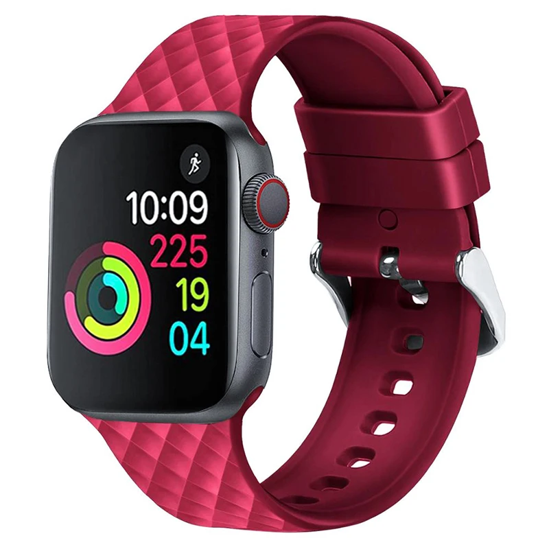 Силиконовый ремешок для apple watch 5 ремешок 44 мм 40 мм iwatch ремешок 42 мм 38 мм тканый узор браслет ремешок для apple watch 4 3 2 1