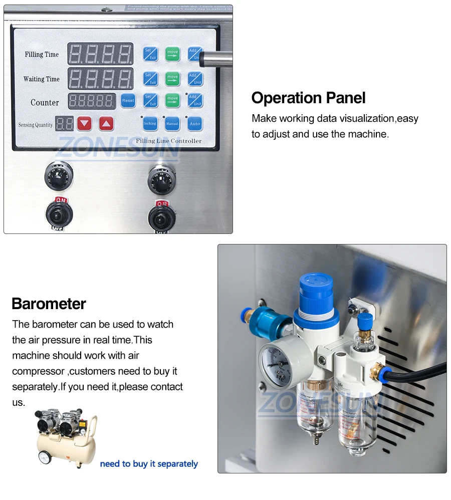 ZONESUN 4 Nozzles Automatic Magnetic Pump Liquid Filling Machine