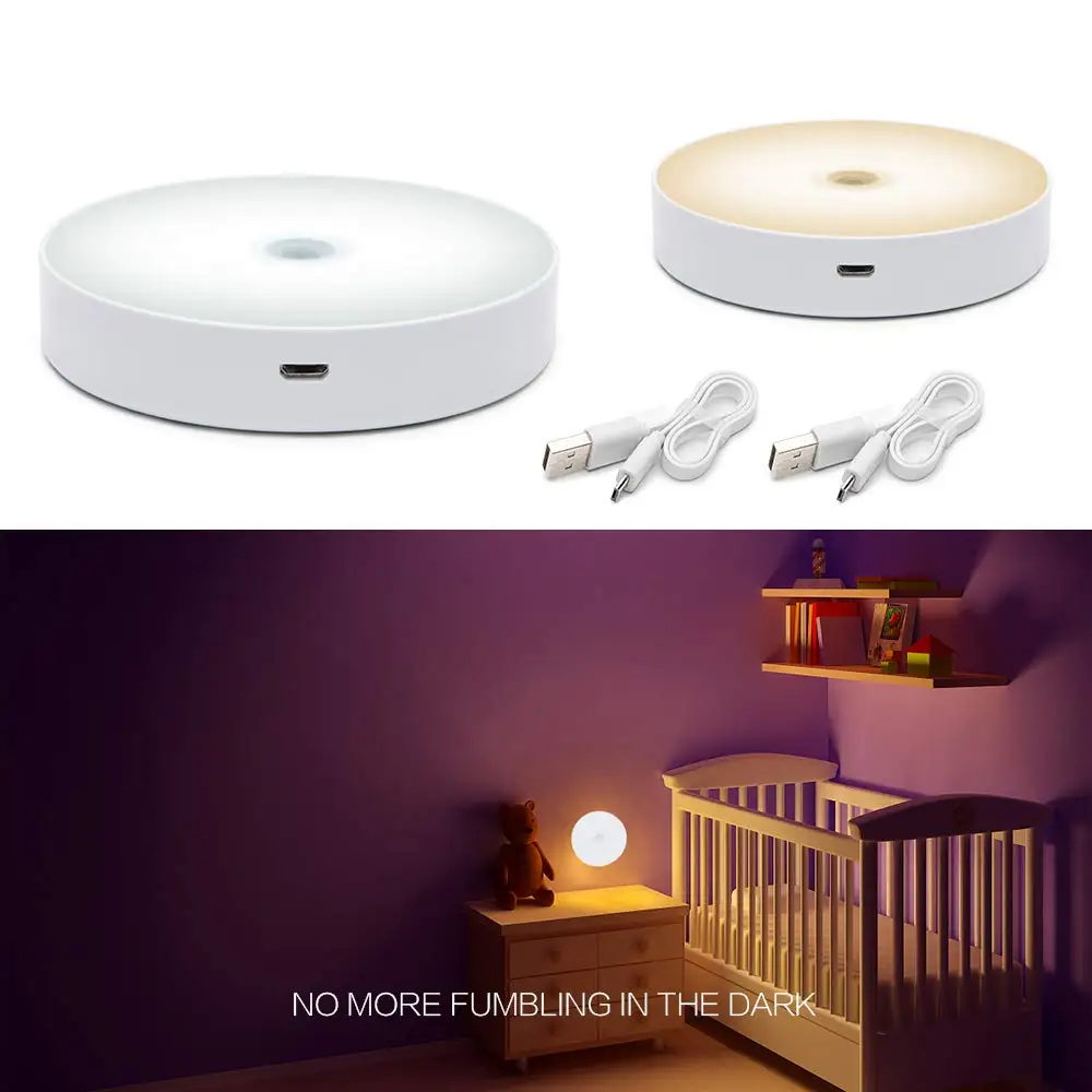 

Motion Sensor Night Light 6 LED Closet Lights Rechargeable Powered Wireless Cabinet IR Infrared Motion Detector Wall Lamp