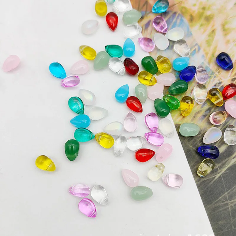 20 Stück 9 x 6 mm tropfenförmige Kristallglas-lose Anhänger, Perlen für Schmuckherstellung, DIY-Ohrring-Ergebnisse – Detail 1
