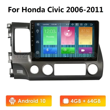 

4GB+64GB PX5 2 Din Android 10 GPS Dvd Car Radio Multimedia for Honda Civic 2006-2011 Navigation 10.1'' IPS DSP 1080P HD Player