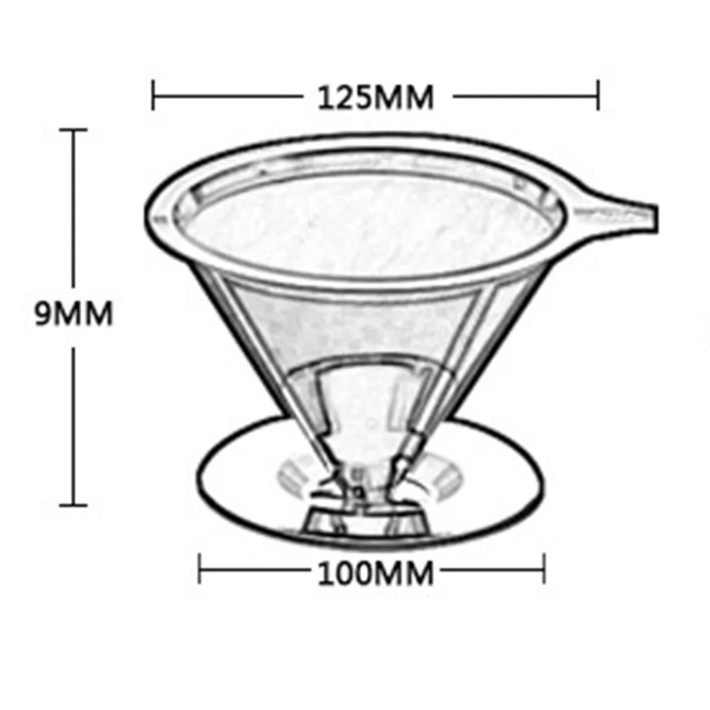Нержавеющая сталь многоразовый кофейный фильтр Держатель моющийся варить капельного кофе фильтры для эспрессо кофе в зернах мельница XY009 - Цвет: 12.5cm