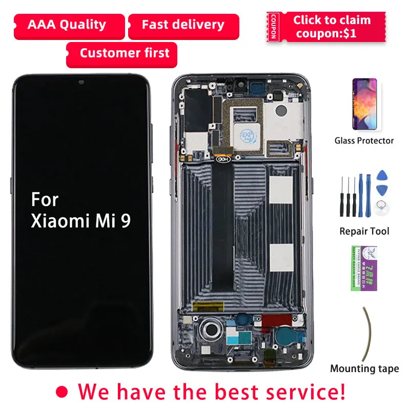 TFT ЖК дисплей 6 39 дюйма для xiaomi mi 9 кодирующий преобразователь сенсорного экрана в