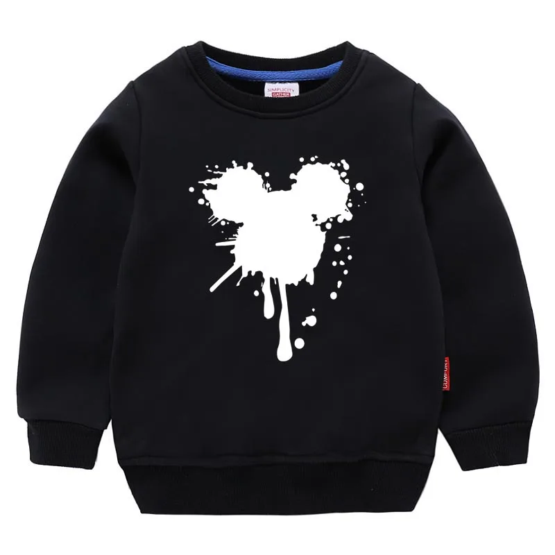 Girls Boy Sweatshirt Ulzzang Street Clothing Mickey Minnie Series Harajuku Print Sweater Harajuku Casual Sweatshirt - Цвет: Bai