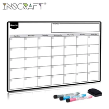Simple Magnetic Dry Erased Refrigerator Whiteboard Kitchen Fridge Calendar Message Board Student Kids Monthly Planner Board A3