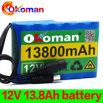 

Original Portable Super 12V 13800mah battery Rechargeable Lithium Ion battery pack capacity DC 12.6v 13.8Ah CCTV Cam Monitor