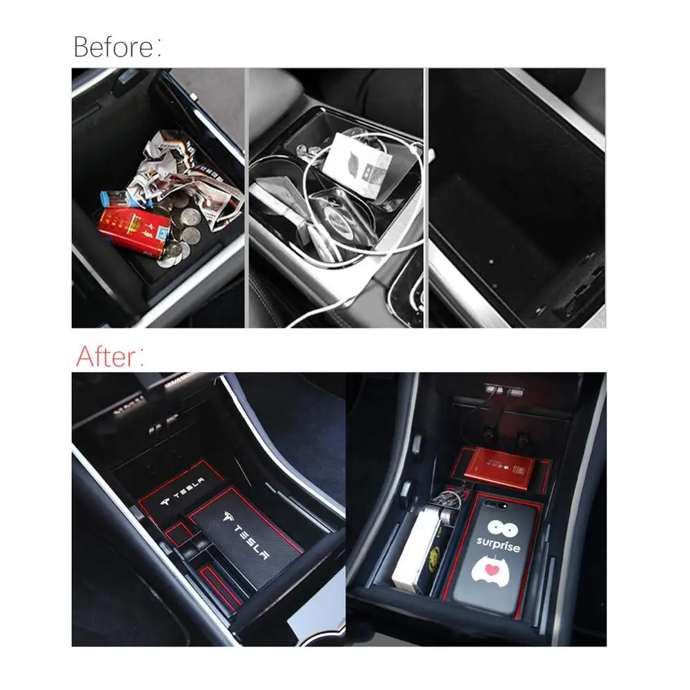 LFOTPP Автомобильная Центральная коробка для хранения для Tesla mode3 подлокотник центр коробка для хранения Контейнер внутренний Авто держатель для монет Чехол аксессуары