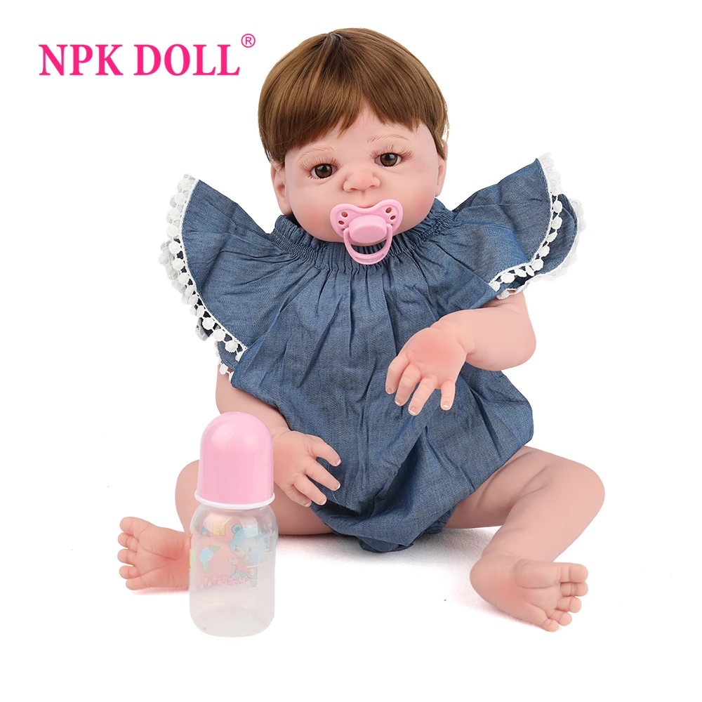 NPKDOLL 22 дюйма Кукла Реборн Реалистичная полностью Vinly Lucy Игрушки для ванны детские
