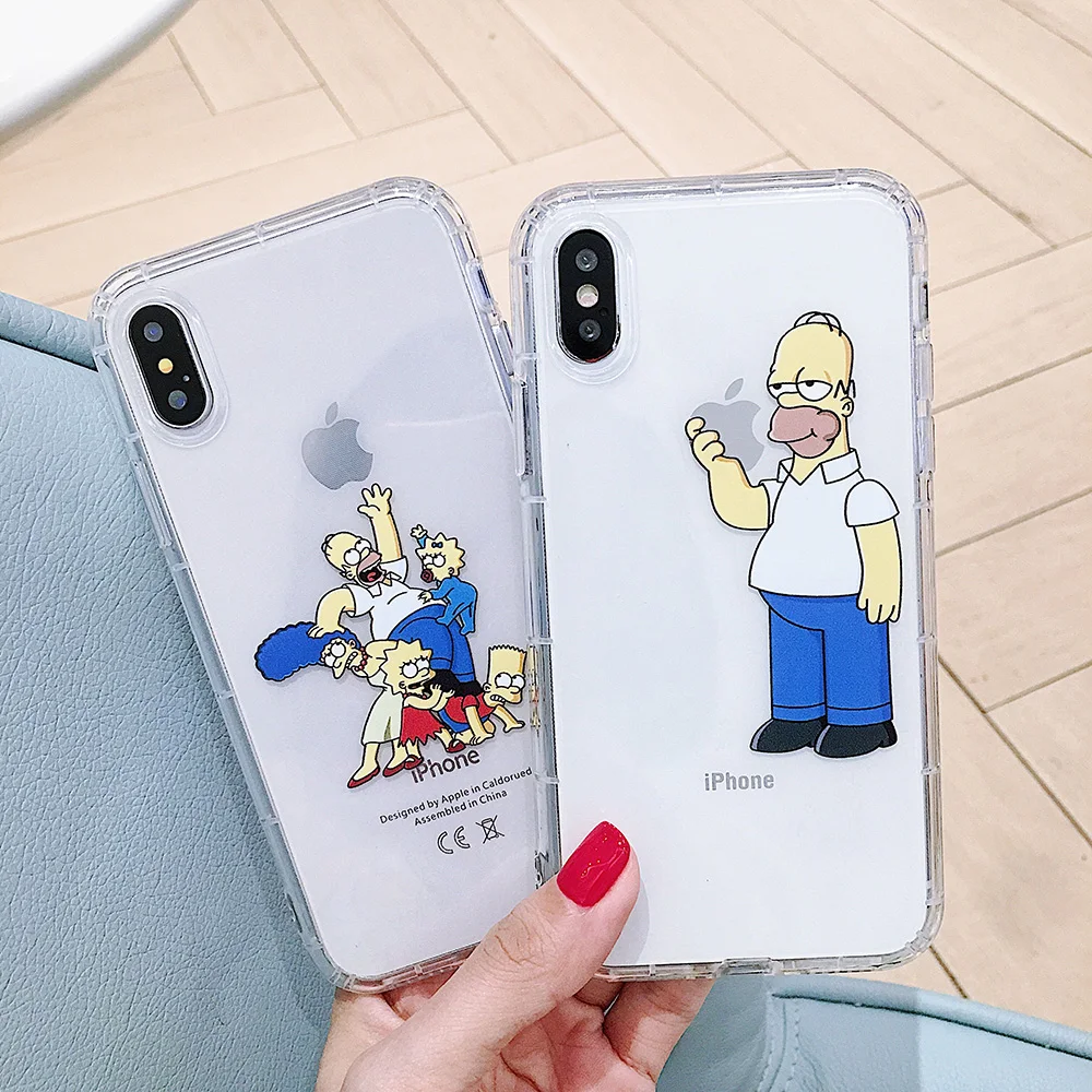 Прозрачный мягкий чехол из ТПУ с мультипликационным рисунком для iphone 11 promax 6 6s 7