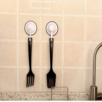 

6Pcs 360 Degree Seamless Detachable Bathroom Kitchen Wall Strong Suction Cup Hook Sweater Clothes Storage Rack