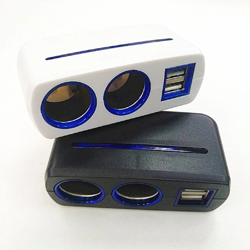 Двойной USB зарядное устройство 2 Way розетка для автомобильного прикуривателя сплиттер адаптер DC 12 V/24 V Универсальный EM88