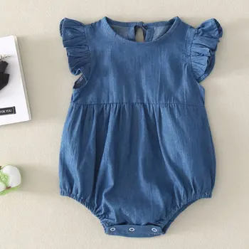 

Baby Boys Girls Short Sleeve Denim Rompers Winter Newborn Girls Jumpsuits Infant Bebe Overalls Toddler Clothes