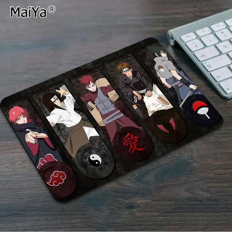 No Lock Edge18x22cm MaiYa Naruto Shippuden Akatsuki Pics компьютерная игровая мышь коврики резиновый ПК компьютерный игровой коврик для мыши - Цвет: No Lock Edge18x22cm