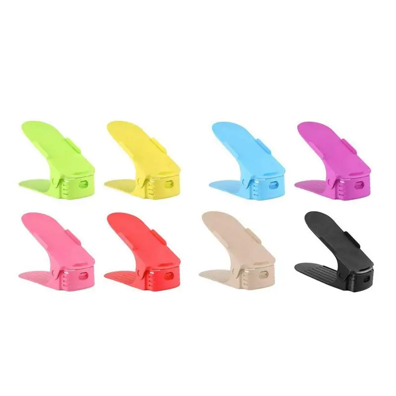 

8Pcs Adjustable Shoe Racks Storage, Plastic Shoe Slots Space Saver Shoe Organizer, Home Double Layer Rack Holder for Men or Ladi
