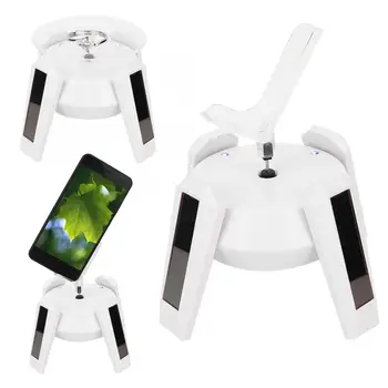 

Electric LED Light Solar Powered Rotating Turntable Display Stand Watch Jewelry Phone Watches Camera Promotion Holder Rack Tool