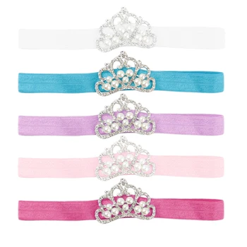 

Cute Pearl Plated Crystal Crown Newborn Baby Kids Girl Hair Band Headwear Exquisitely Designed Durable Gorgeous