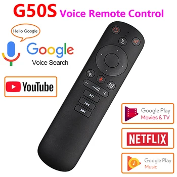 

G50S Voice Remote Control Air Mouse Wireless 2.4GHz G50 Microphone Gyro IR Learning Aero Mouse for Android TV Box PC H96 MAX