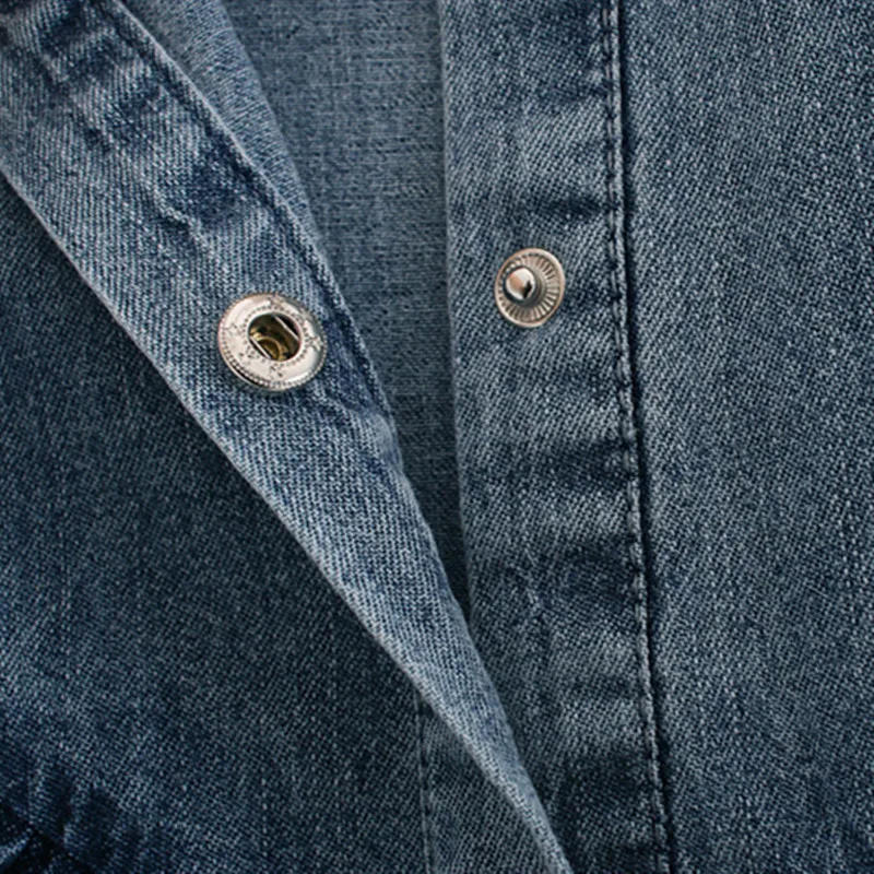 NSZ женская синяя Джинсовая блузка, джинсовая рубашка с кружевным воротником, Модный женский топ с оборками, повседневная одежда больших размеров, blusas mujer