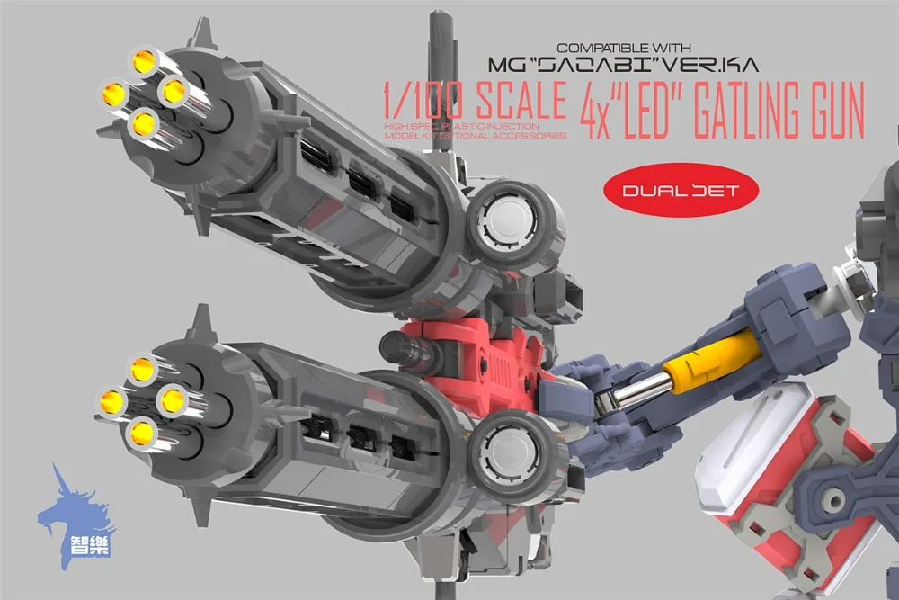 ZL модель светодиодный пулемет Гатлинга расширительный рюкзак для Bandai MG 1/100 MSN-04 Sazabi Gundam DZ001