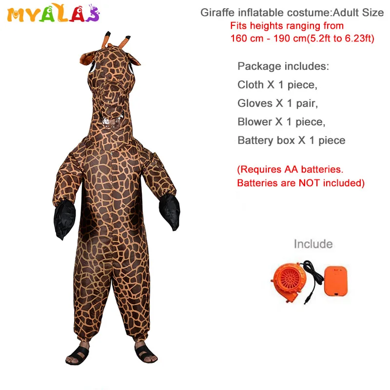 Хэллоуин Жираф надувной костюм животное для Wo мужчин s мужчин для взрослых Косплей комбинезоны талисман чудесное праздничное платье комбинезон - Цвет: Inflatable Giraffe