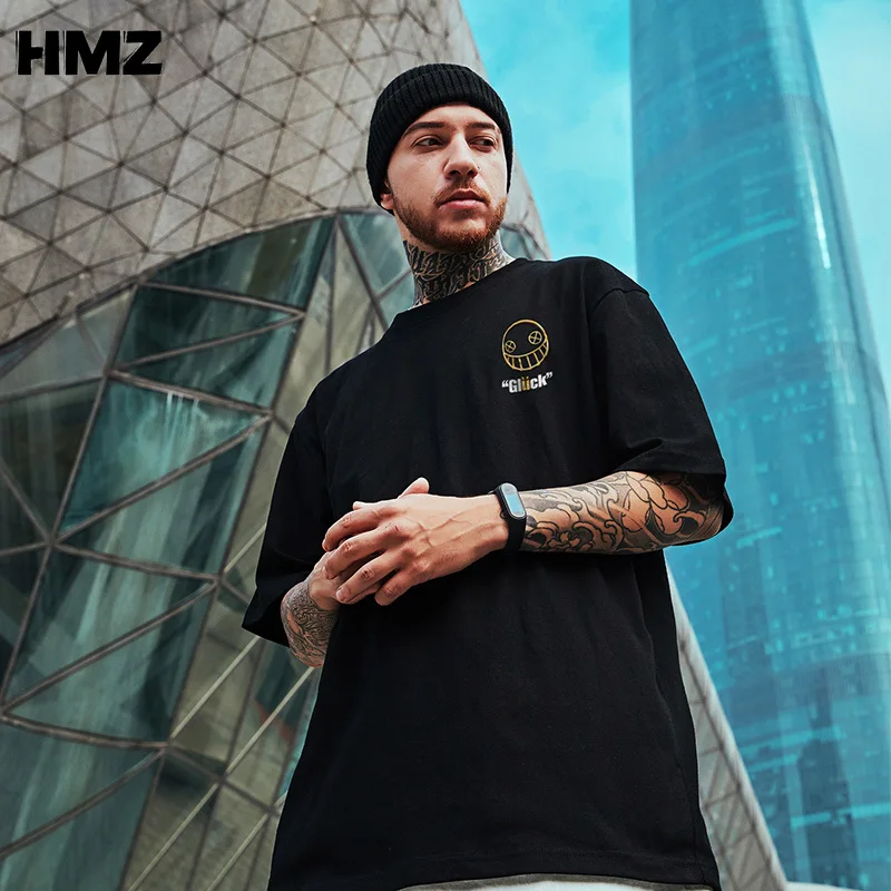 

HMZ летняя футболка в стиле хип-хоп футболки высокого качества для всей семьи хлопковая футболка с коротким рукавом для мужчин, Harajuku, забавная футболка дышащий хлопок Hipster