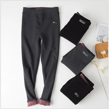 

2019 Autumn Winter Thickening Women Leggings Cotton Fur Lock Hot Lady Leggings Pencil Keep Warm Plus velvet Women Legging S162