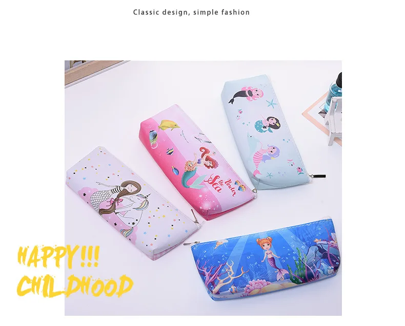 16 шт. Kawaii из плотной ткани Модное Русалка пеналы Лот симпатичный Карандаш Чехол Органайзер для Канцелярии сумки для школы канцелярские товары для детей Подарки