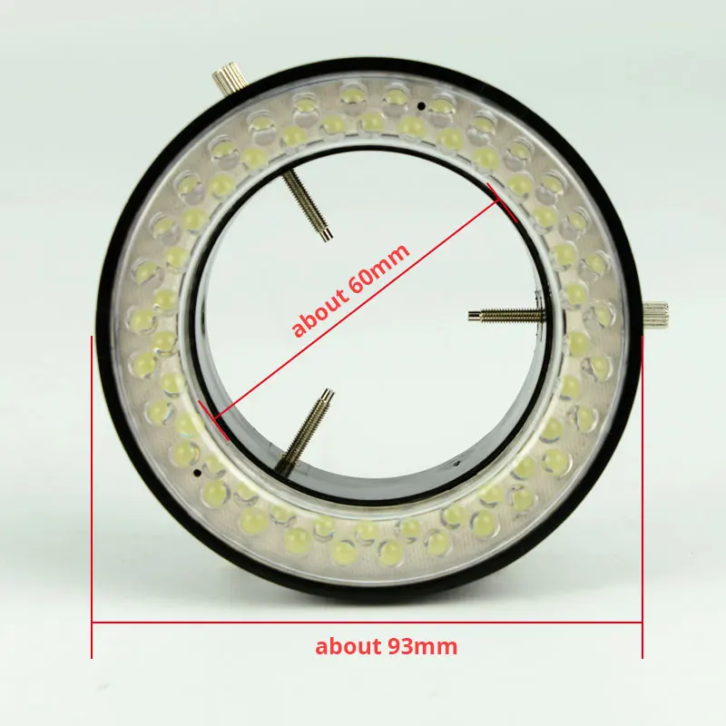 Microscope Adjustable LED Ring Light Illuminator Lamp 60 LED White/Red/Blue/Green Light Microscope Top Illumination