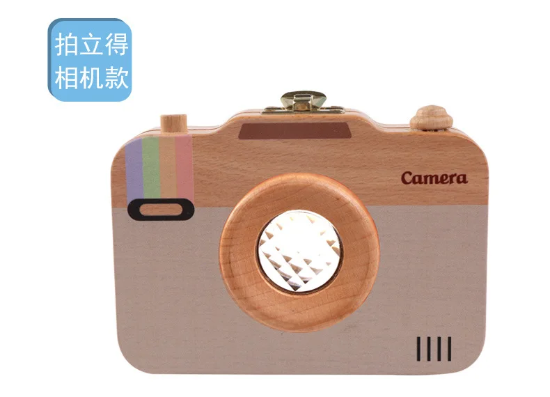 Wooden Children Camera Deciduous Teeth Storage Case Baby Teeth ya wu Storage Box Lanugo Collection Save