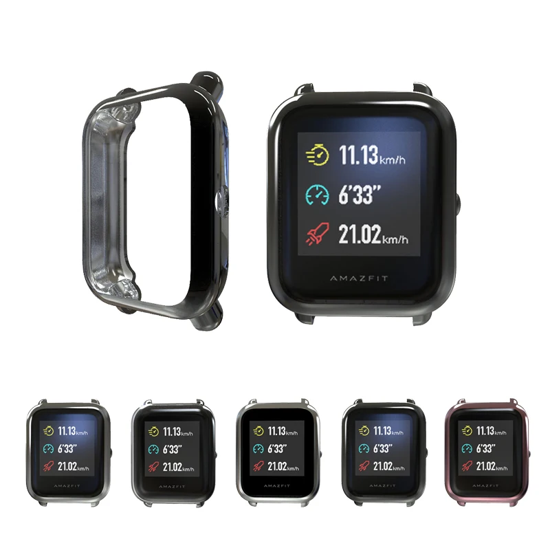 

TPU Case Cover Protective Soft Case Cover Shell Frame for Xiaomi Huami Amazfit Bip Youth Watch case Electroplating Bumper