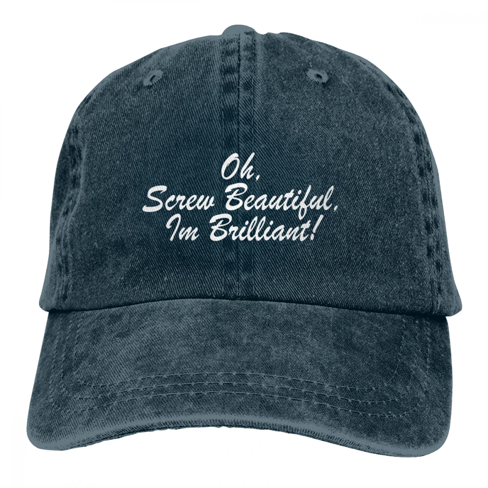 Oh винт красивый I'm Brilliant Casquette серый унисекс Мужские Женские джинсовые бейсболка с ремешком кепки Регулируемая шляпа для гольфа папа