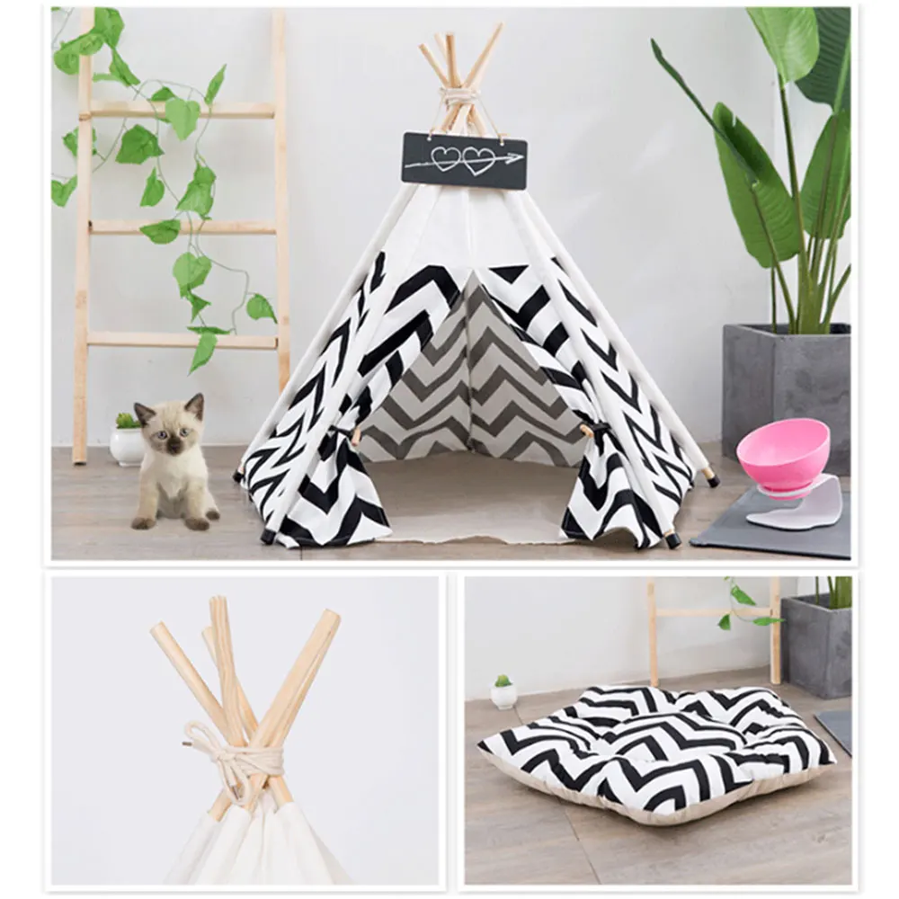 Soft Pet Tent for Dogs Puppy Cat Bed Canvas Pet House Teepee Nest Cat Shed Dog Tent Kennel with Cushion Cute Pet Supplies new Soft Pet Tent for Dogs Puppy Cat Bed Canvas Pet House Teepee Nest Cat Shed Dog Tent Kennel with Cushion Cute Pet Supplies new