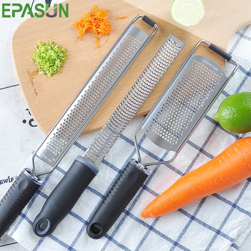 Stainless Steel Mill Cheese Grater Garlic Butter Mill Grater Lemon Zester Citrus Ginger Long Handle Vegetables Manual Slicer