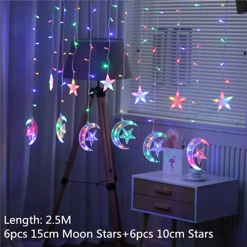yuexing-multi 220V Led занавес декоративные рождественские огни для дома год Рождественский подарок елочные украшения Navidad Декор Рождество - Цвет: yuexing-multi