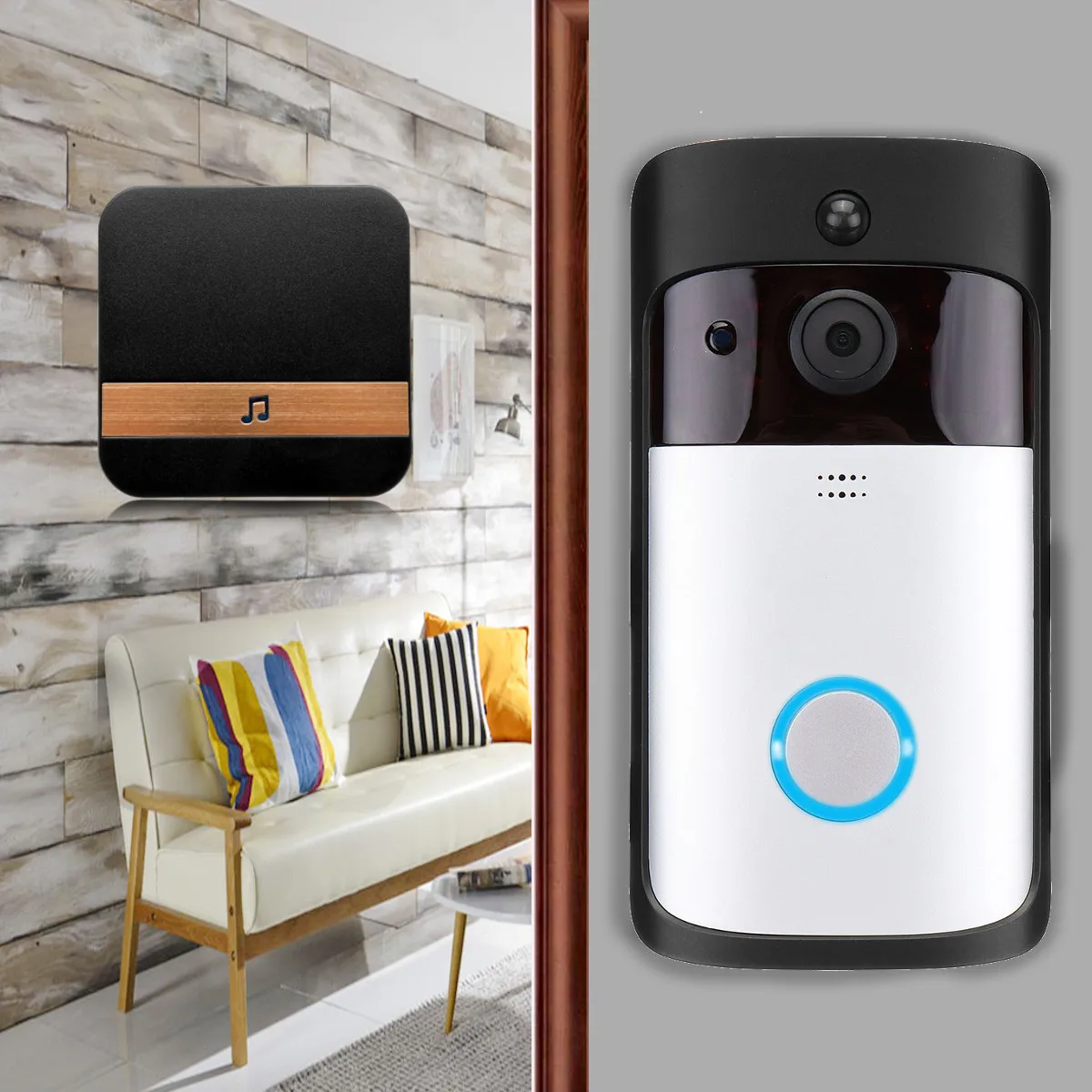 Wireless wifi 1080P Video Door Bell Doorbell Slim Remote Control Intelligent Door Bell Ring Elderly Caller Doorbell Door Ring