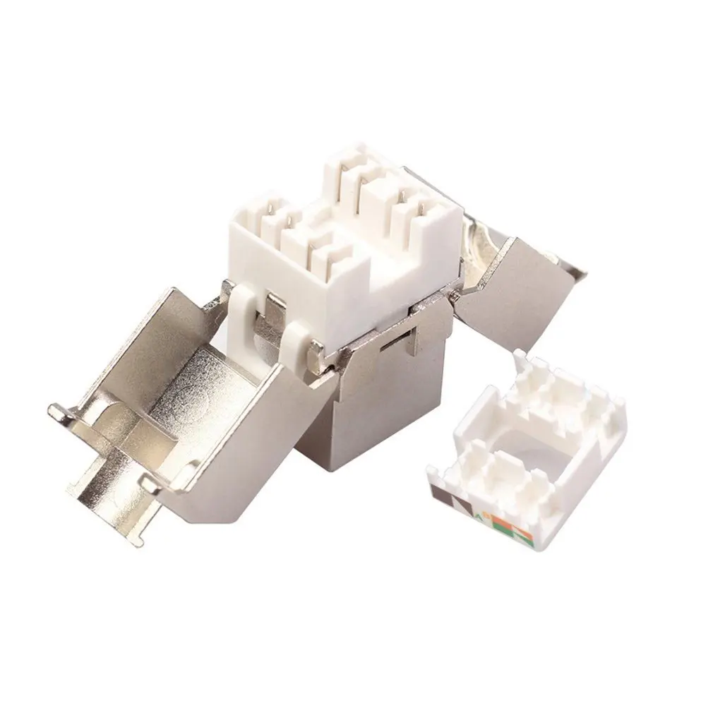 Сетевой RJ45 Cat6 Cat7 Keystone Jack модуль 360 градусов полностью экранированный разъем для LSA