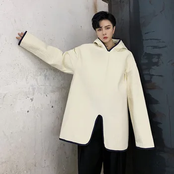 

Men Autumn Winter Loose Hooded Pullover Jacket Thick Hoodie Male Streetwear Hip Hop Cotton Padded Sweatshirt Outerwear Coat