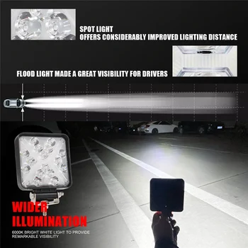 

4 inch high brightness LED work light 3 mode spot light for truck car running light square headlight fog light 10-30V