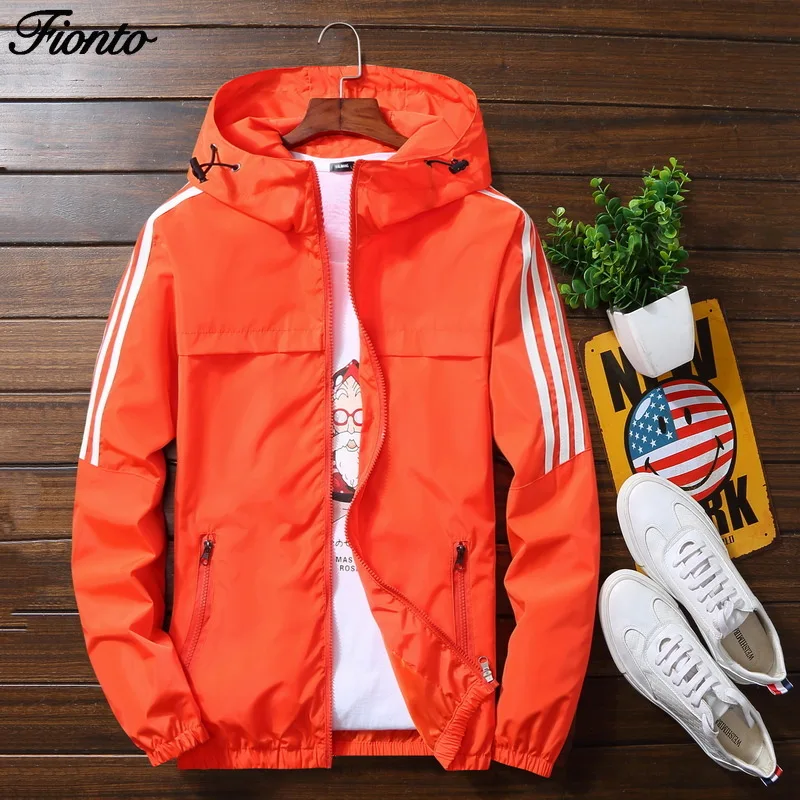 

FIONTO Men Spring Autumn Korean Fashion Handsome Student Sports Jacket Joker Men's Jacket Casual Clothes Coats CA2264/5