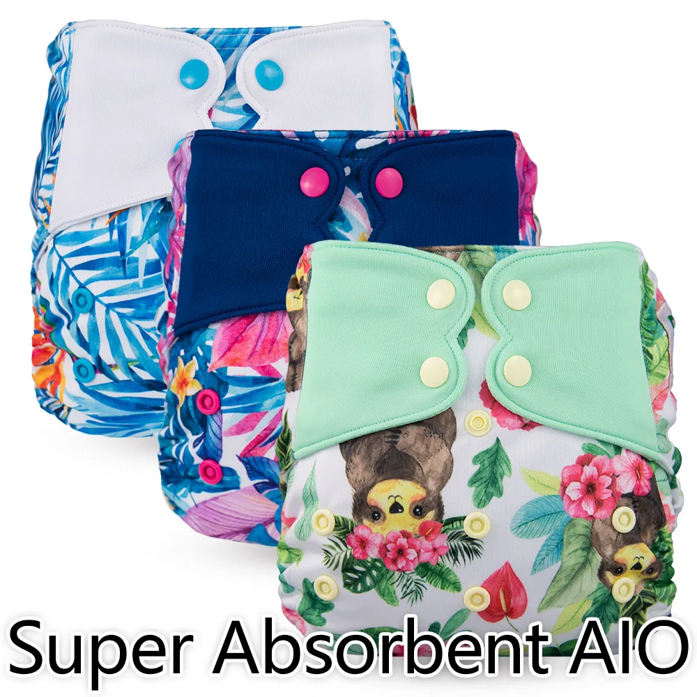 AIO-pañal superabsorbente, todo en uno, alta calidad, con costura y costura, insertos, novedad de 9,25
