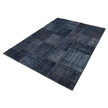 

170x242 Cm Grey Handmade Patchwork Rug-6x8 Ft