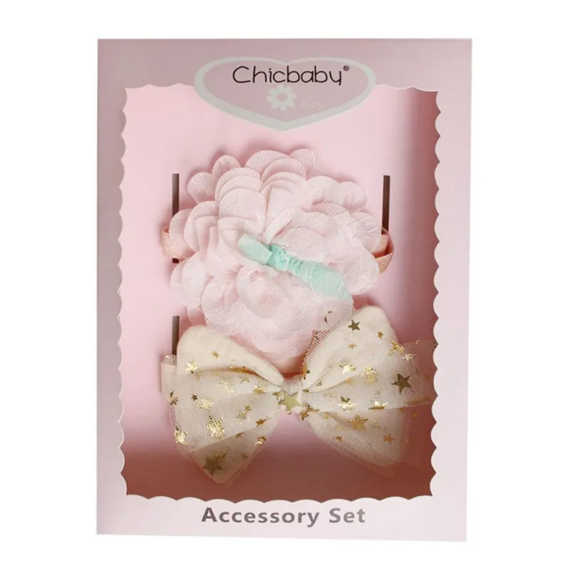 Baby Cute Girls Bowknot Floral Crown Design Headband Headwear Apparel Photography Prop Party Gift Set