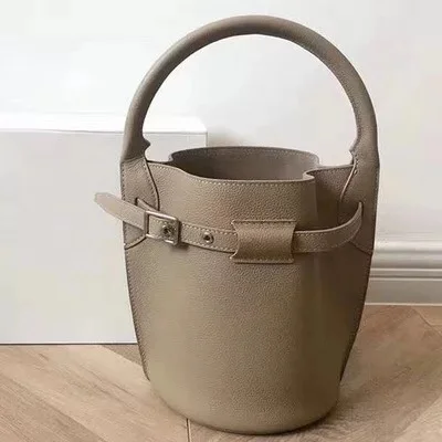 Новая роскошная дизайнерская женская сумка-мешок из натуральной кожи, маленькие брендовые сумки с ручками для ремня через плечо, сумка на ремне Bolsas - Цвет: grey