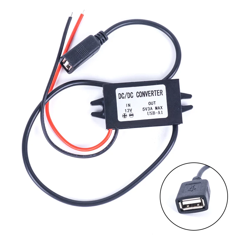 DC конвертер USB 12V 24V 36V 48V(8 V-с алюминиевой крышкой, 50В) до 5V 3A модуль ldo понижающего двойной USB мини микро Напряжение DC Мощность постоянного тока в постоянный преобразователи для автомобиля - Цвет: 12V to 5V 3A