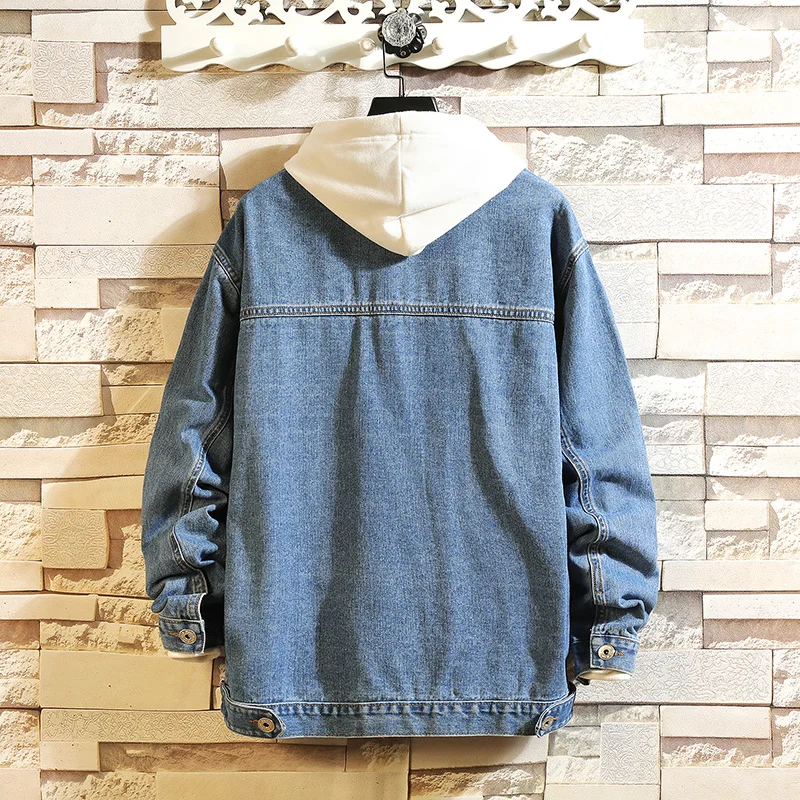 Большие размеры L-5XL, синяя и черная джинсовая куртка, новинка, весенняя, осенняя, зимняя одежда